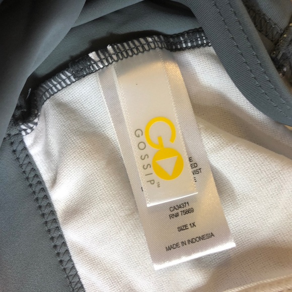 Go Gossip Crochet Tankini Pink/Gray Top - Picture 5 of 8